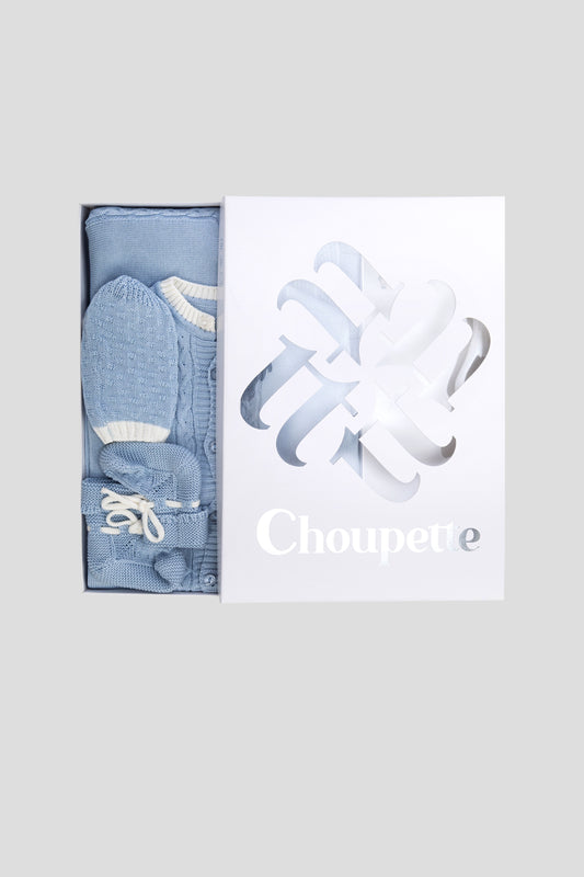 4PS Set: Blanket,Overall,Knitted Hat,Booties