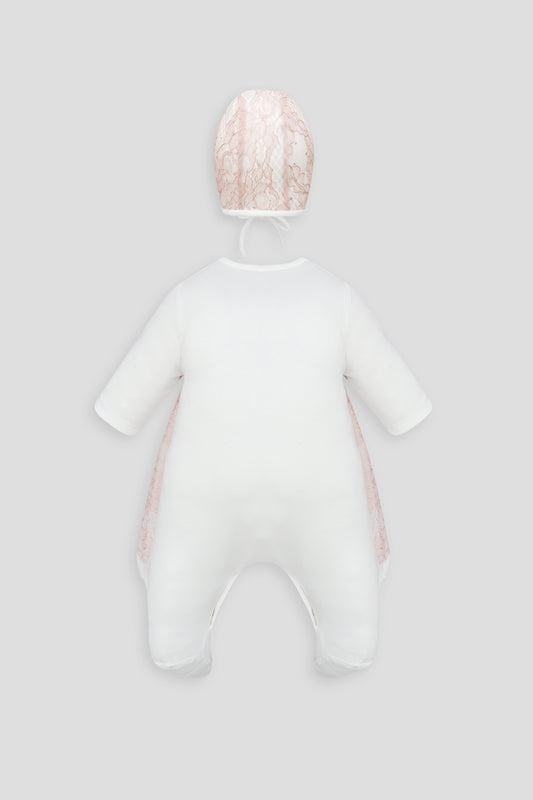 Laced Set (dress-overalls with bonnet)