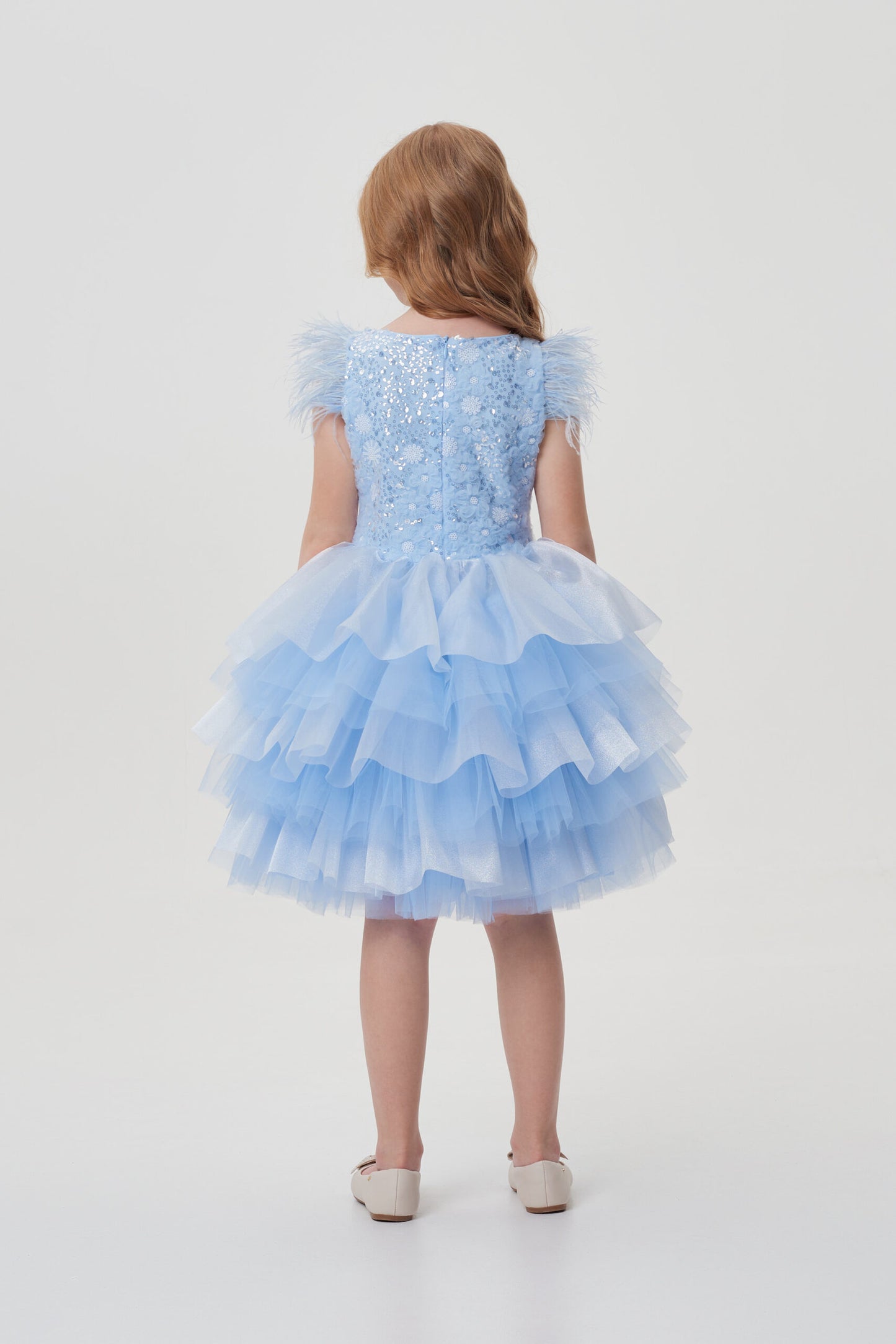 Sequins Decorated Fluffy Skirt Dress