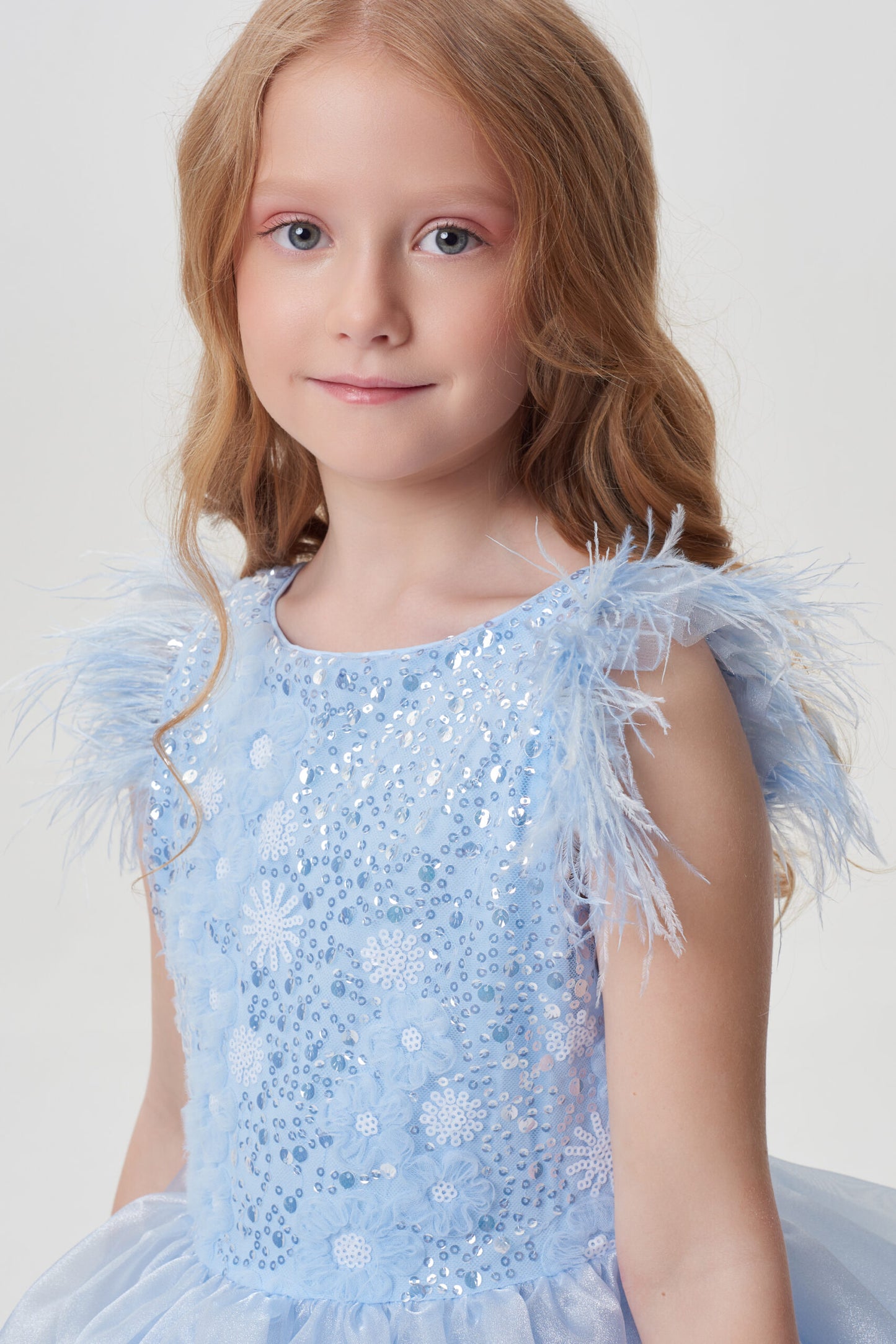 Sequins Decorated Fluffy Skirt Dress