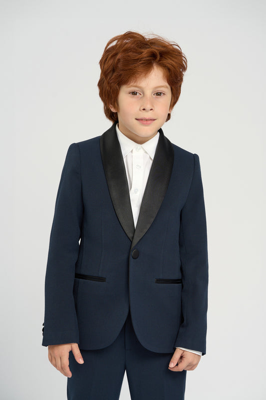 Smart Dark Blue Tuxedo jacket