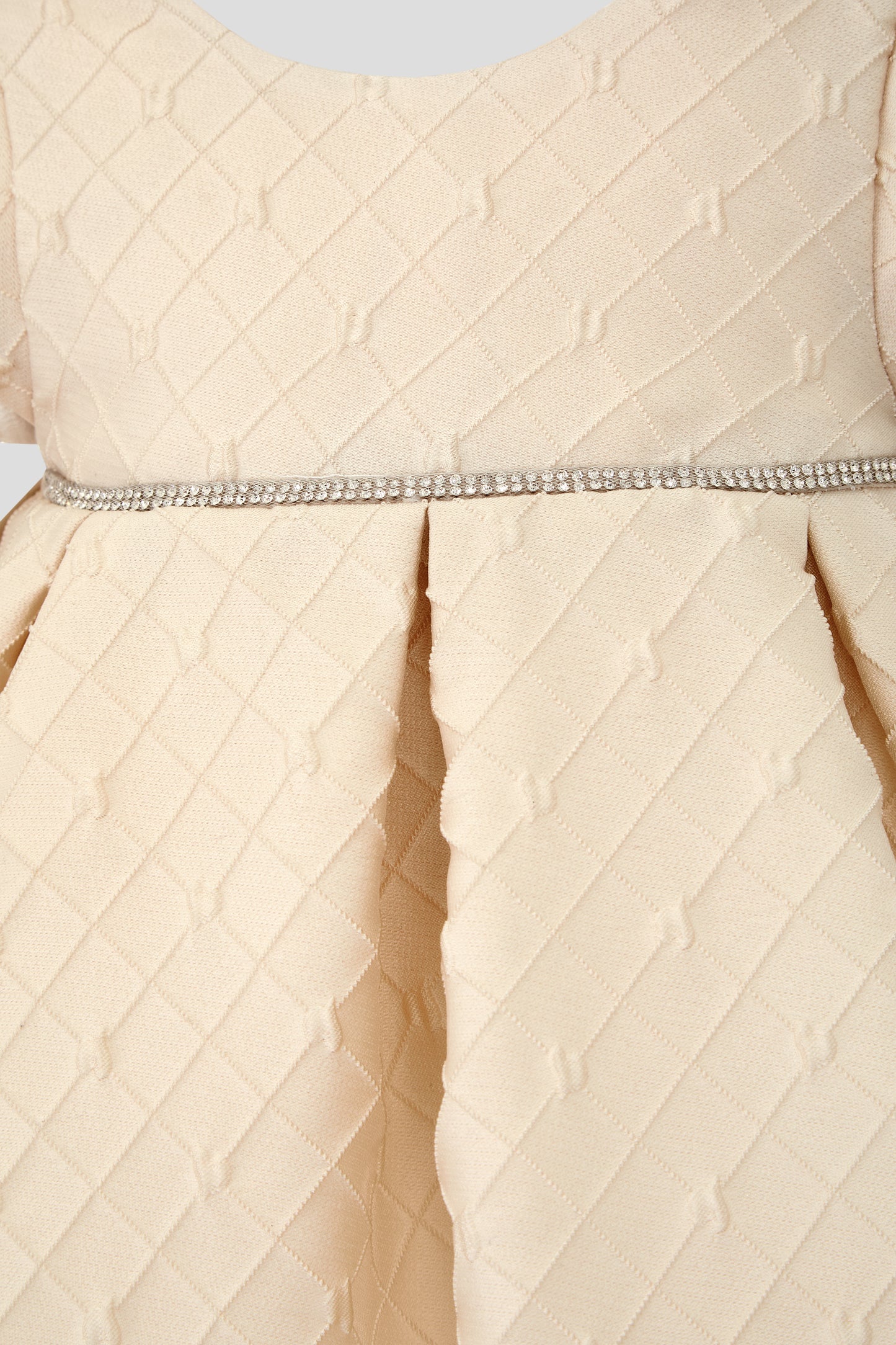 Cream Elegant Quilted Dress