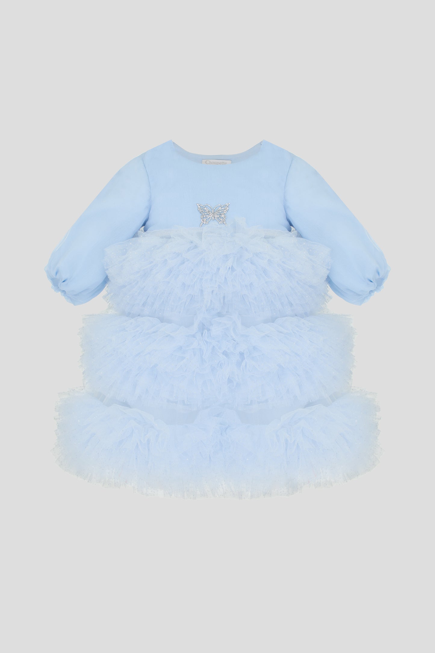 Light Blue Fluffy Skirt Dress