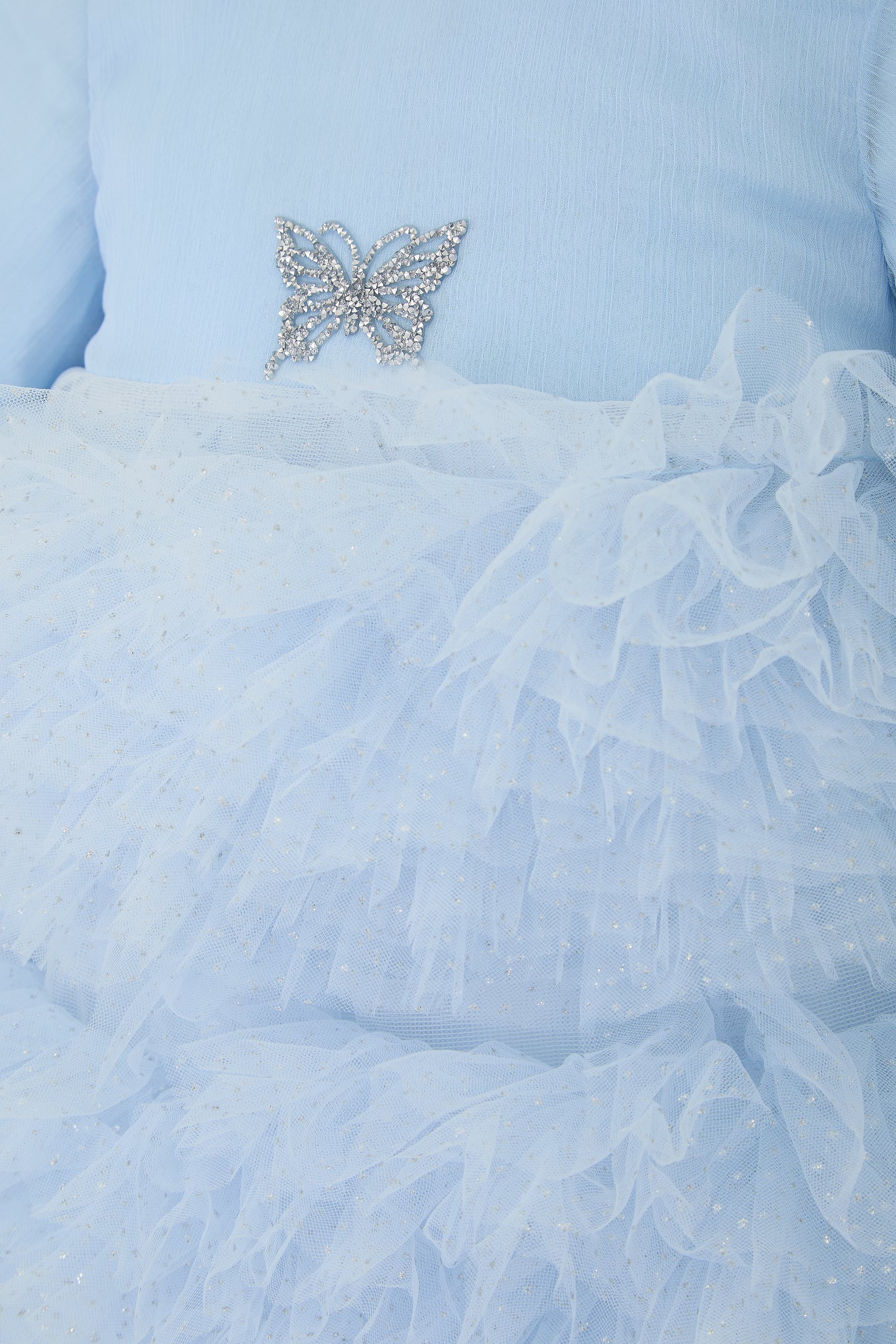Light Blue Fluffy Skirt Dress