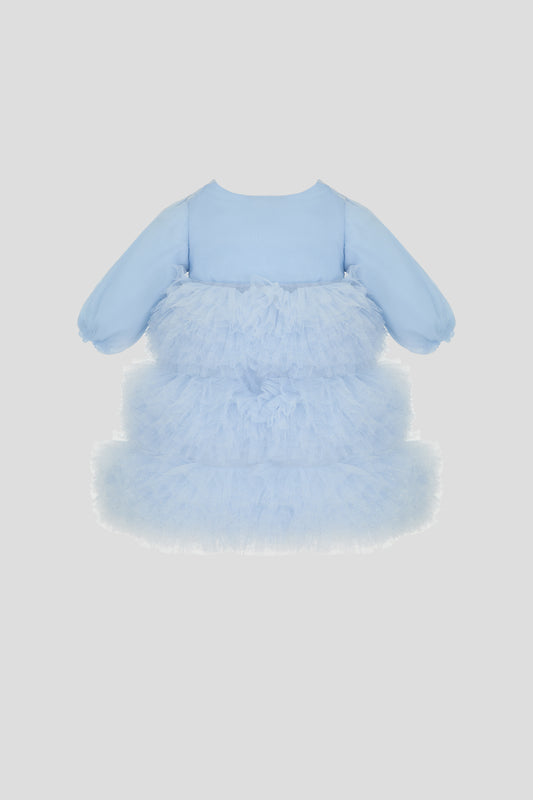 Light Blue Fluffy Skirt Dress