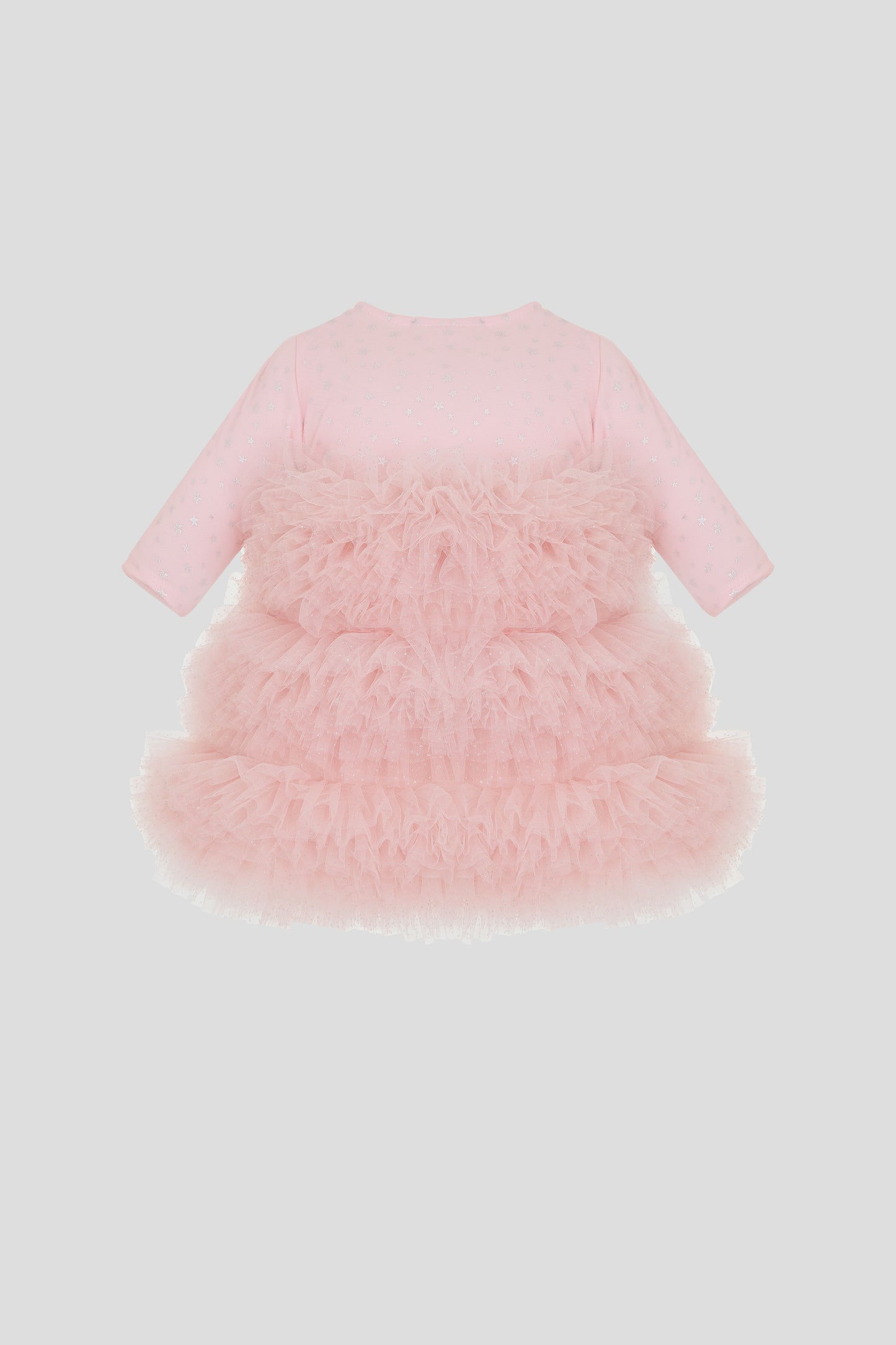 Elegant Peach Fluffy Skirt Dress