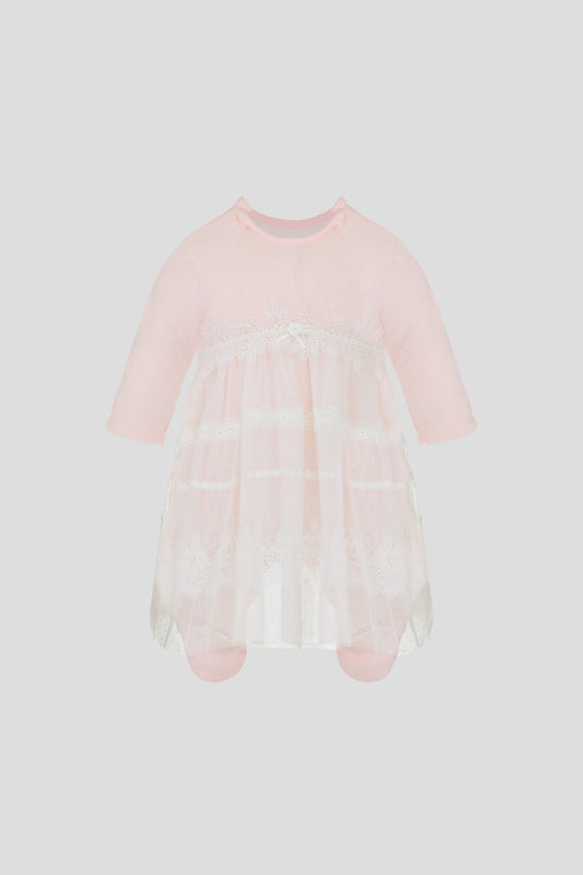 Elegant Princess Set with French laces, pink