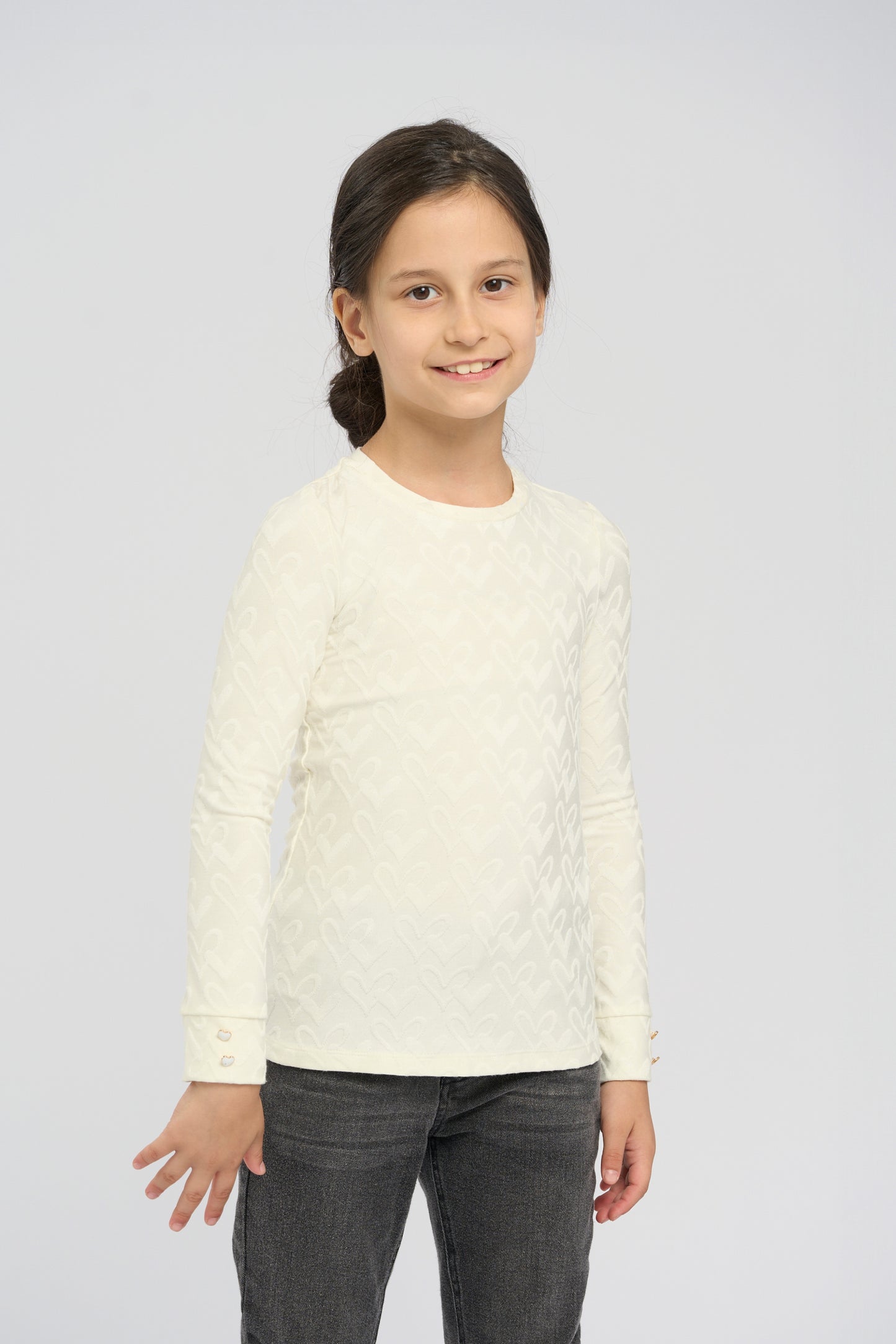 Heart LS Tee, milky
