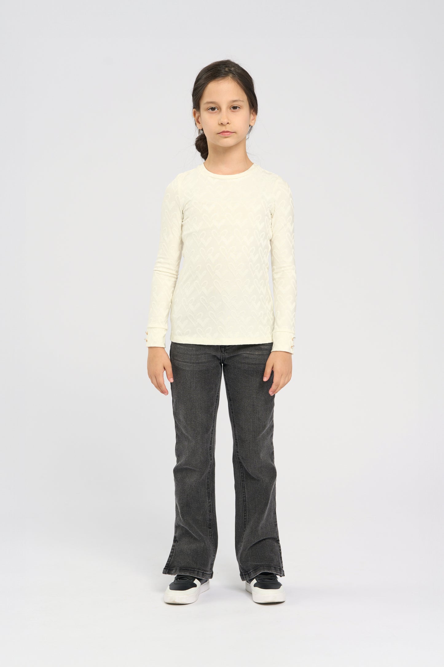 Heart LS Tee, milky