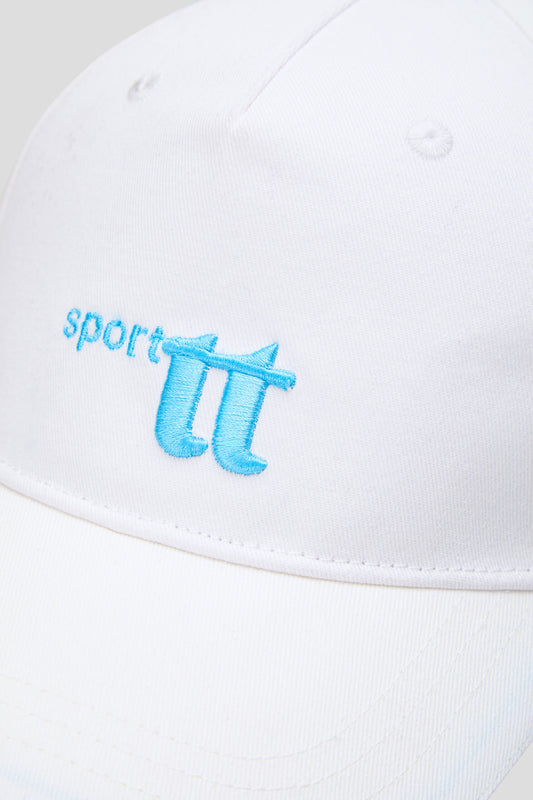 Baseball Cap, white with light blue logo