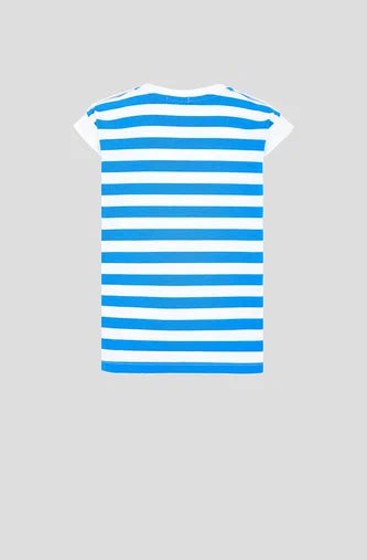 Stripe T-shirt, blue and white