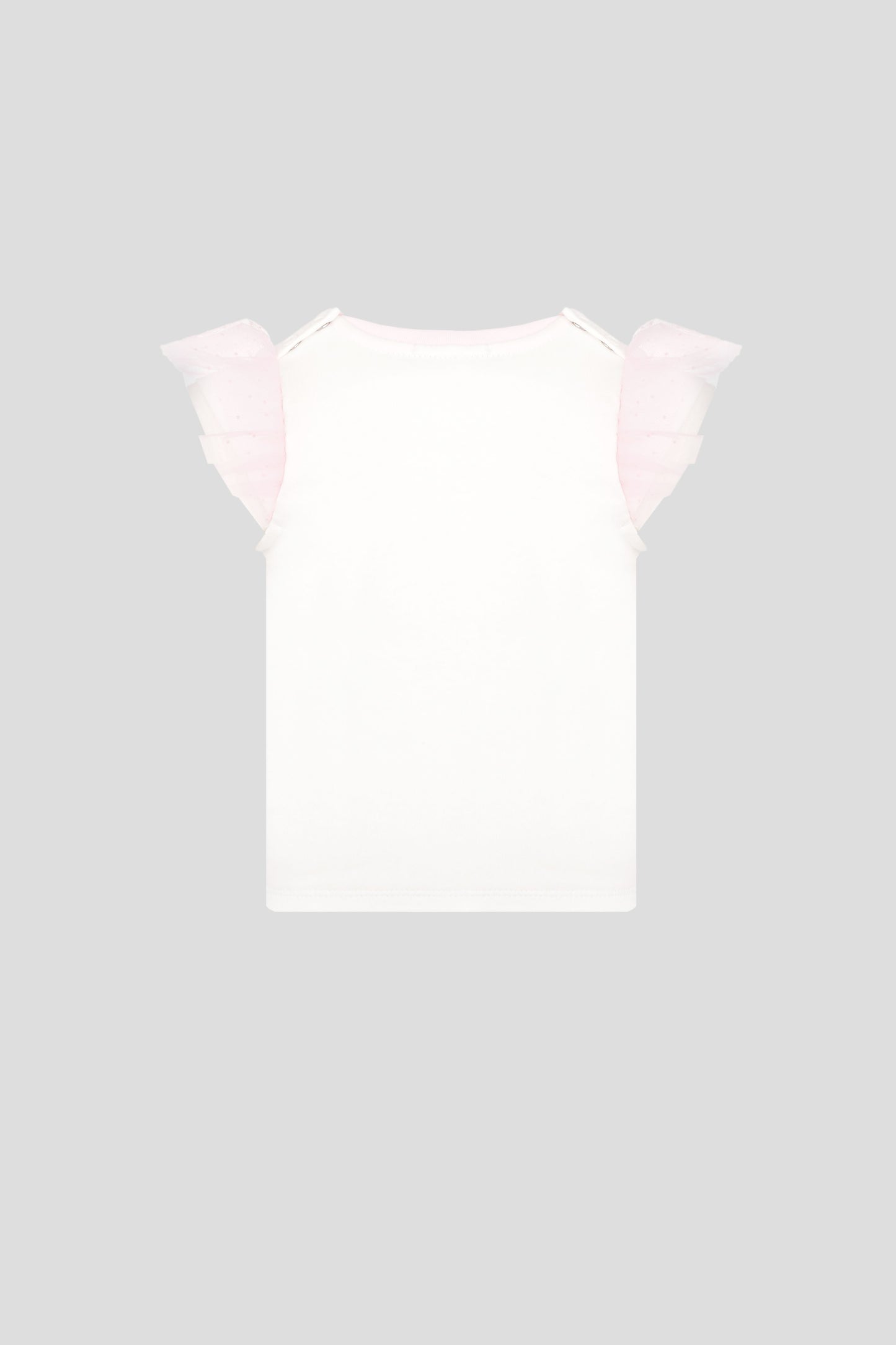Mesh Flounces Printed T-Shirt