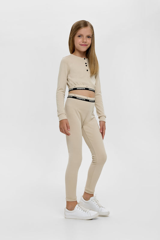 Cropped LS Tee and legging Set