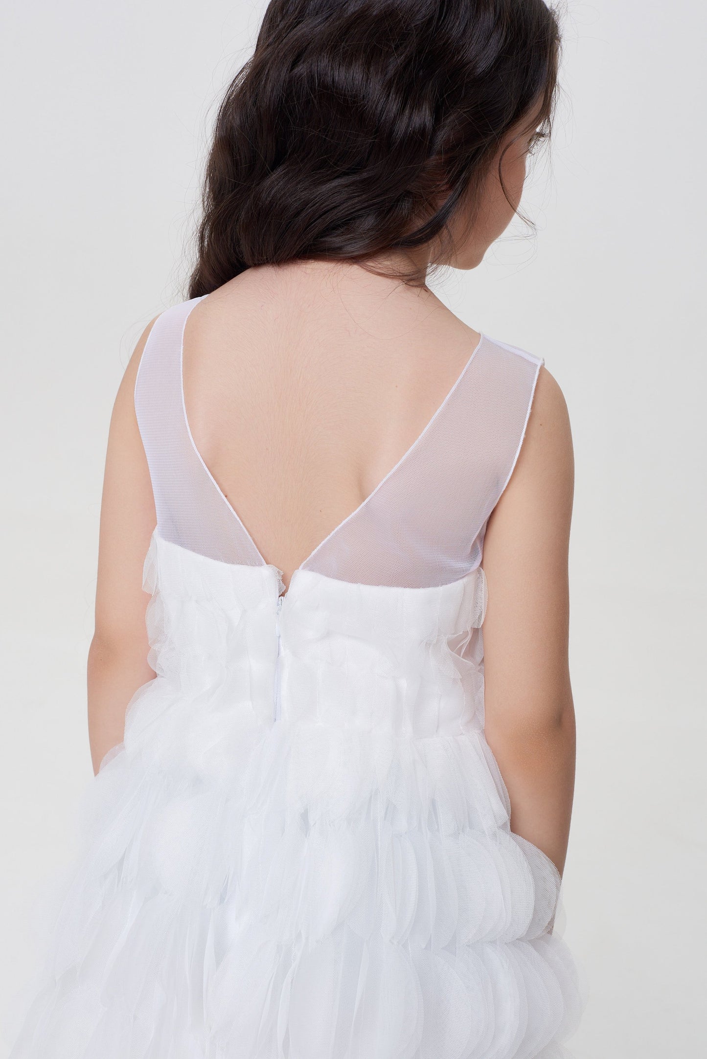 Volumable Mesh Silver Shimmering Dress