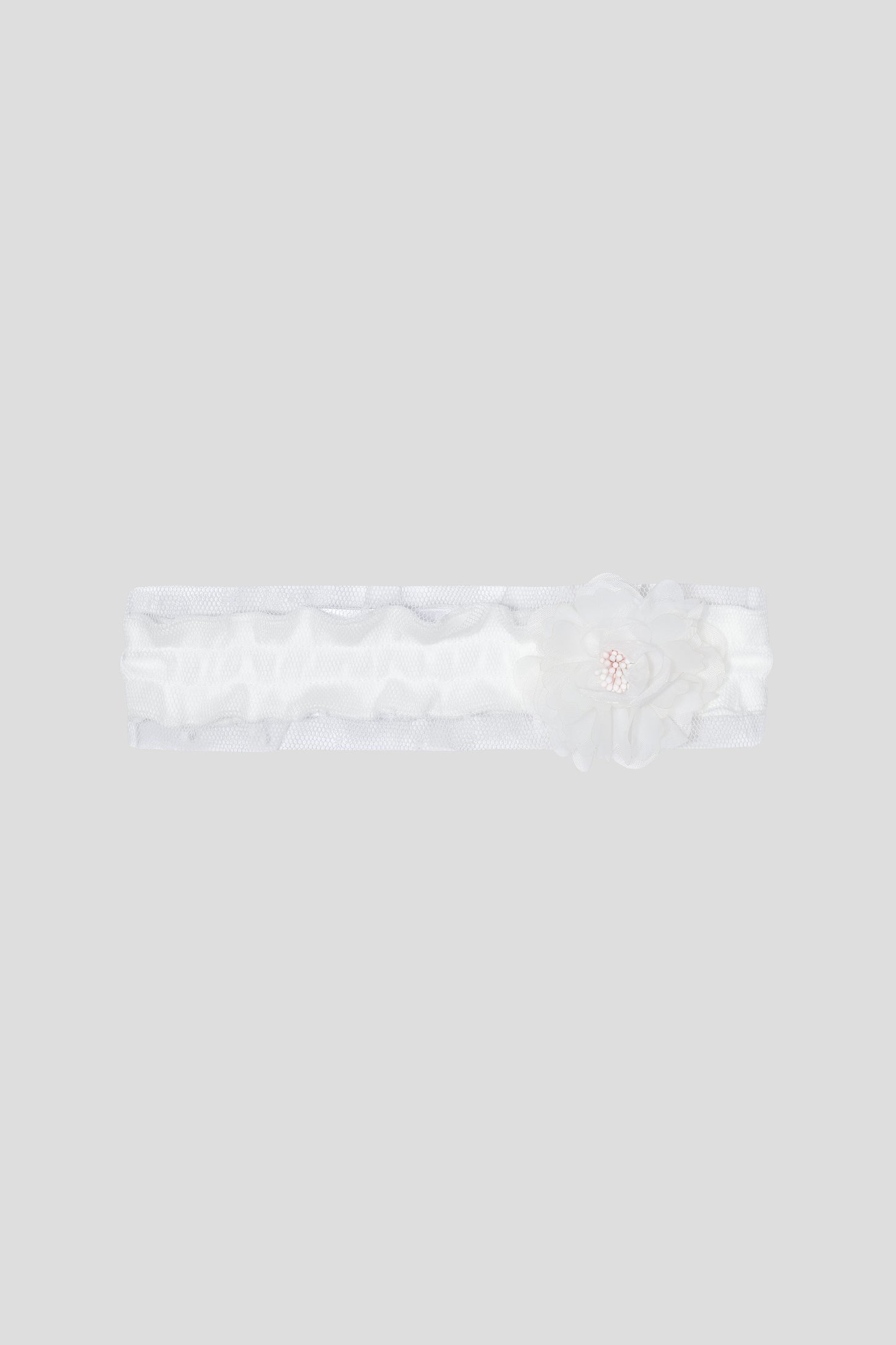 Flower Decorated Headband, ecru