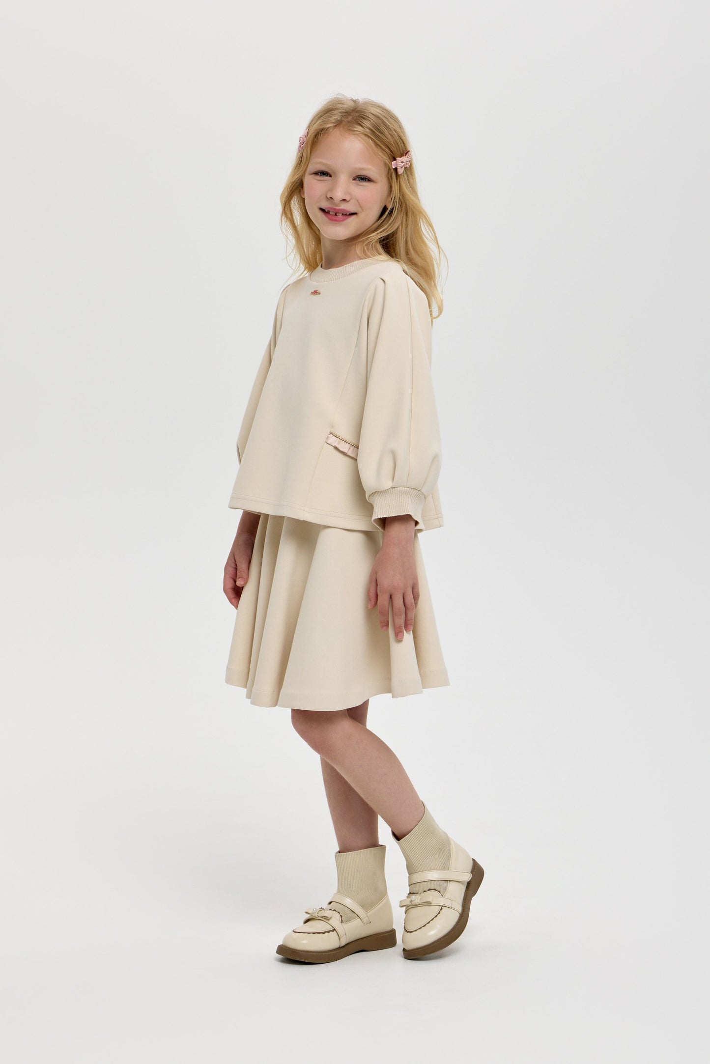 Elegant Footer Jumper and Skirt Set