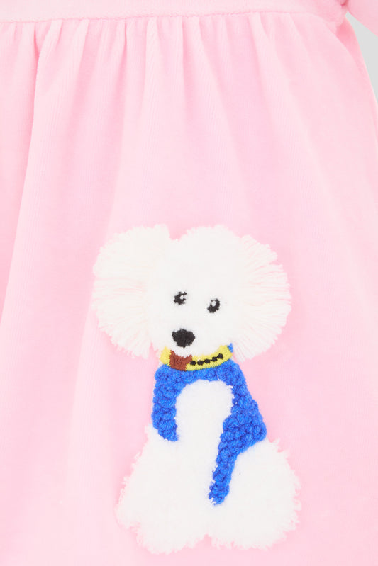 Velour Doggy Dress, pink