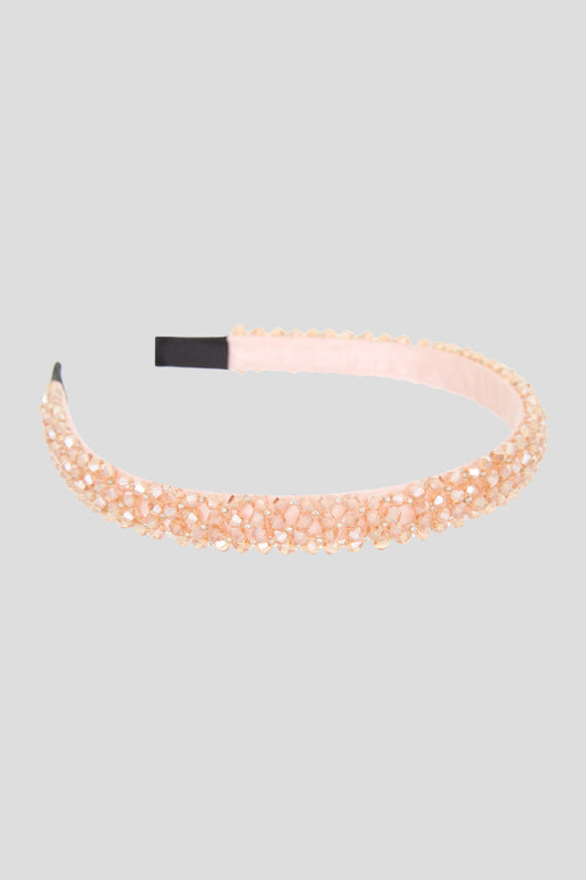 Pink Gold Rhinestones Headband
