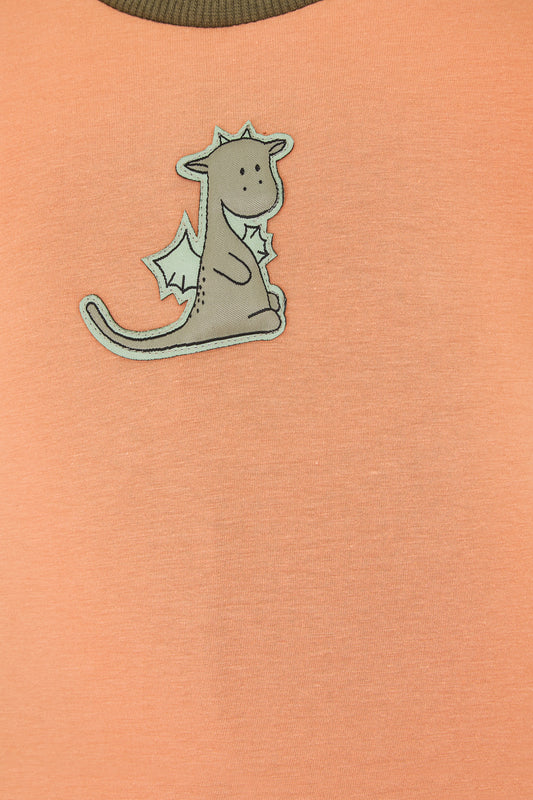 Dino Bodysuit, apricot