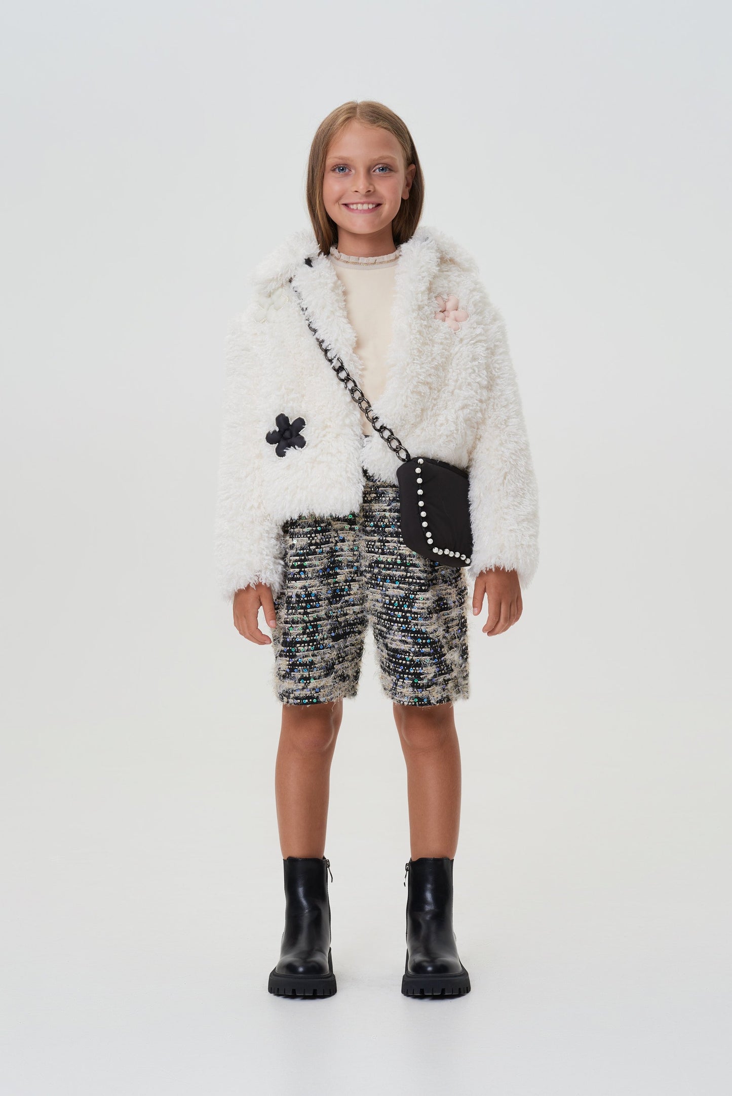 Faux Fur Bag Decorated Jacket