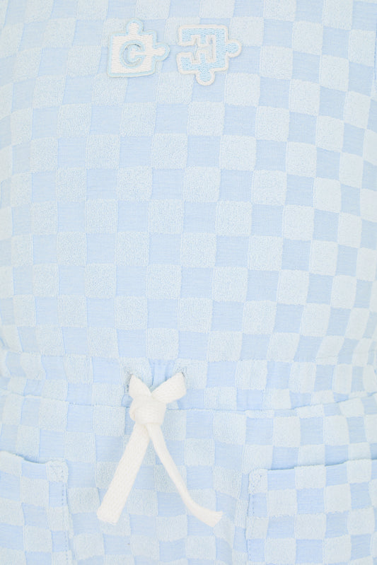 Decorated romper, blue