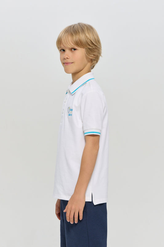 Sports Polo T-shirt, ecru