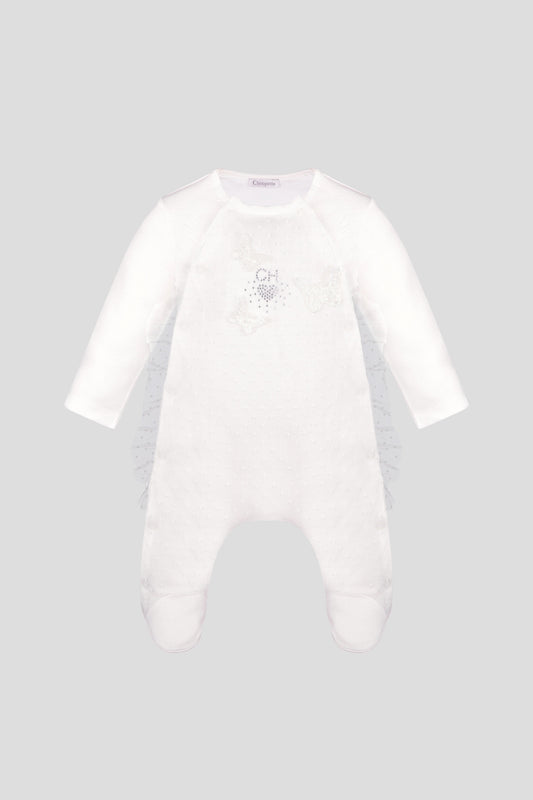 Lace Butterfly Decorated Set ( Overall and Bonnet )