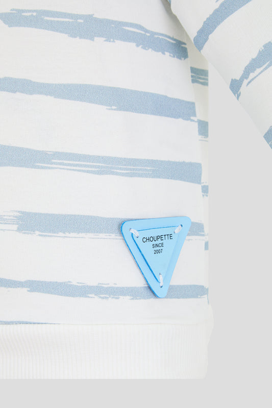 Sweatshirt, striped ecru