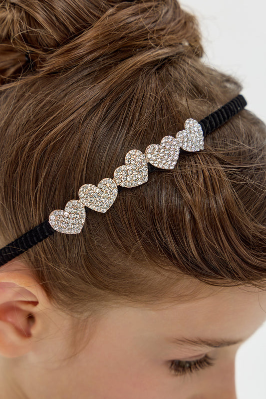 Rhinestones Decorated Hearts Headband