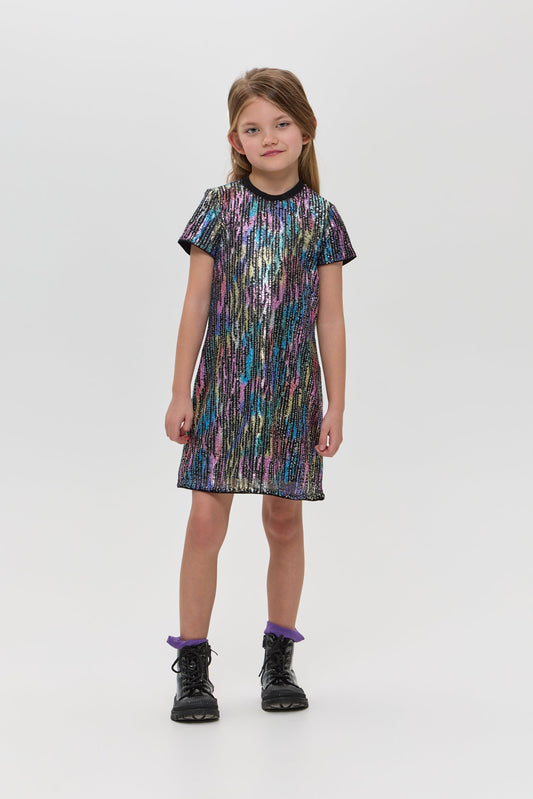 Sequins Cocktail Dress, multicolour