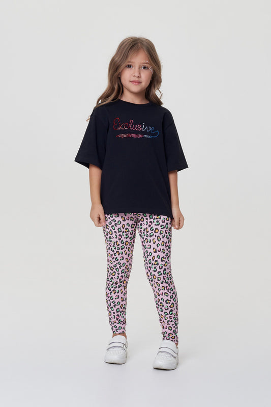 Printed Leggings, print on pink