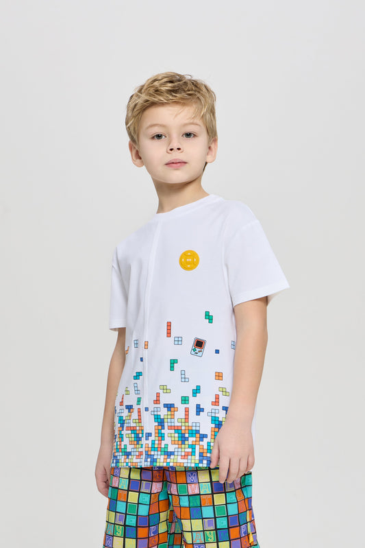 Smart Printed T-Shirt, ecru