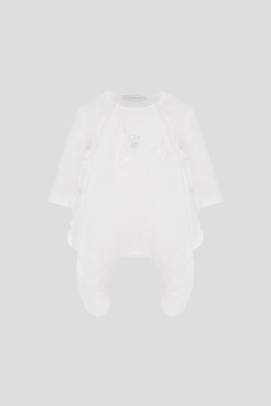 Charming Lace Set with Butterflies, ecru