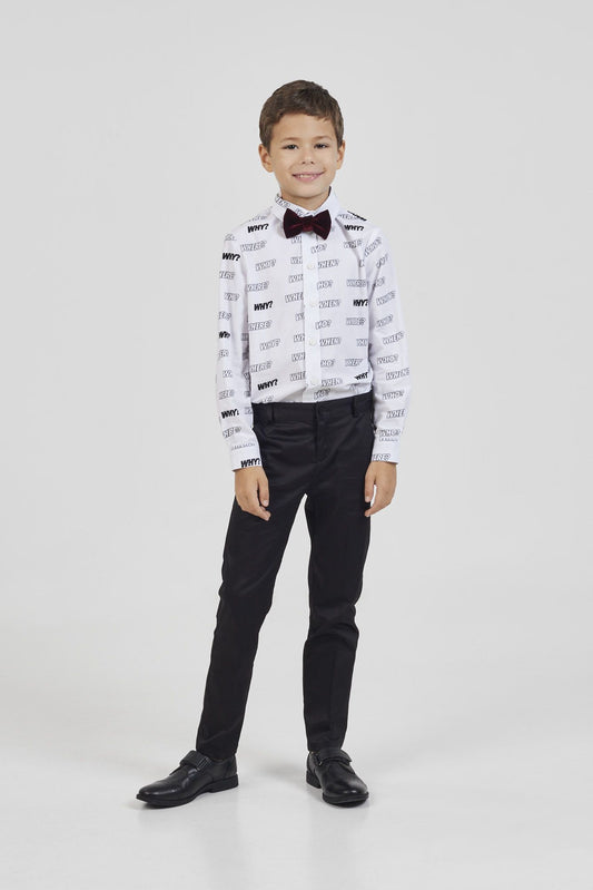Printed Smart Shirt, white