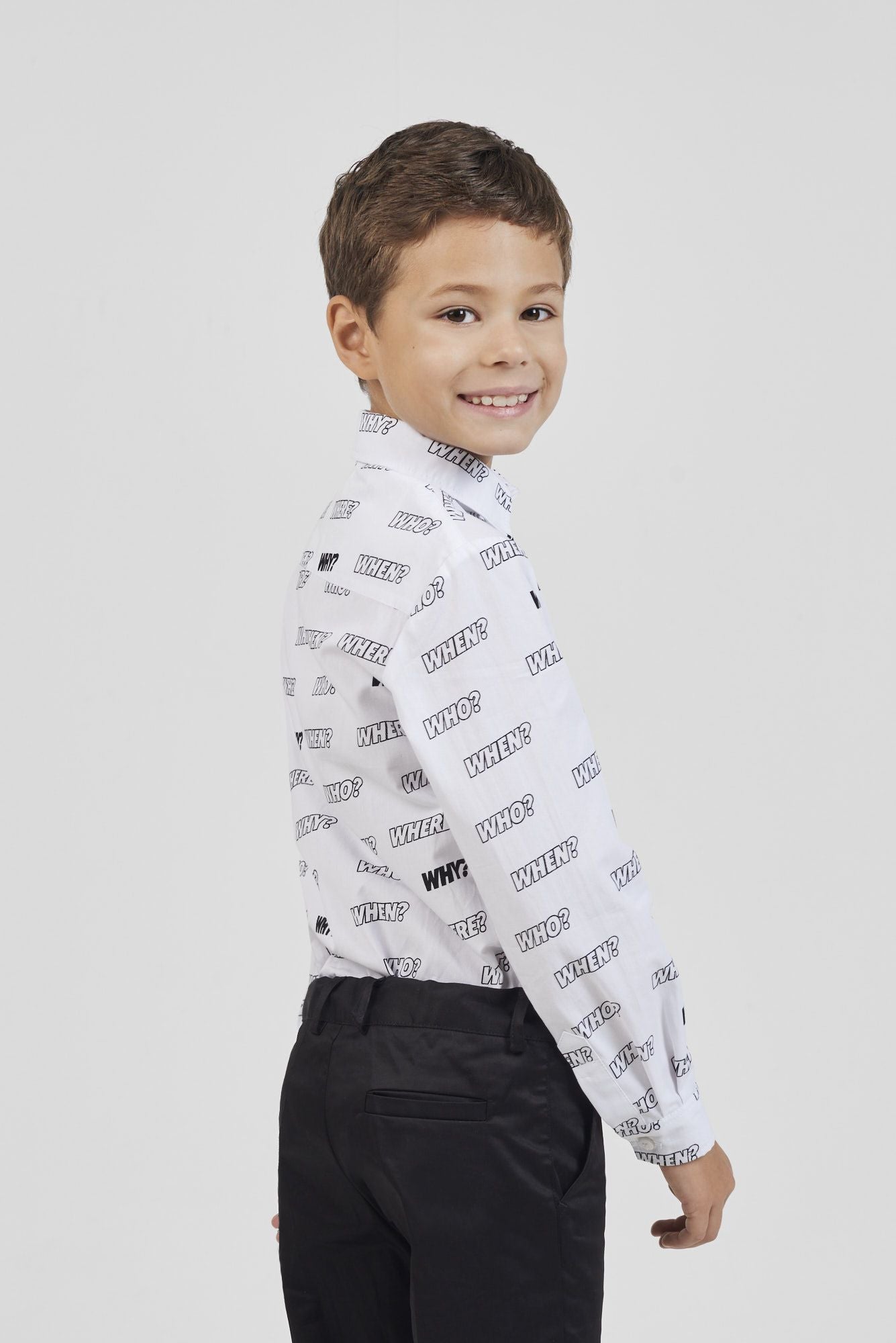 Printed Smart Shirt, white