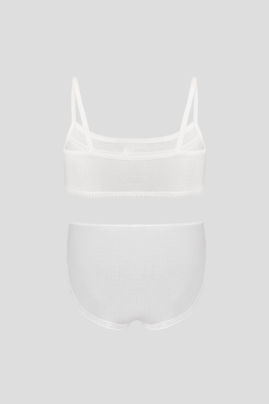 Top and briefs for girls, white