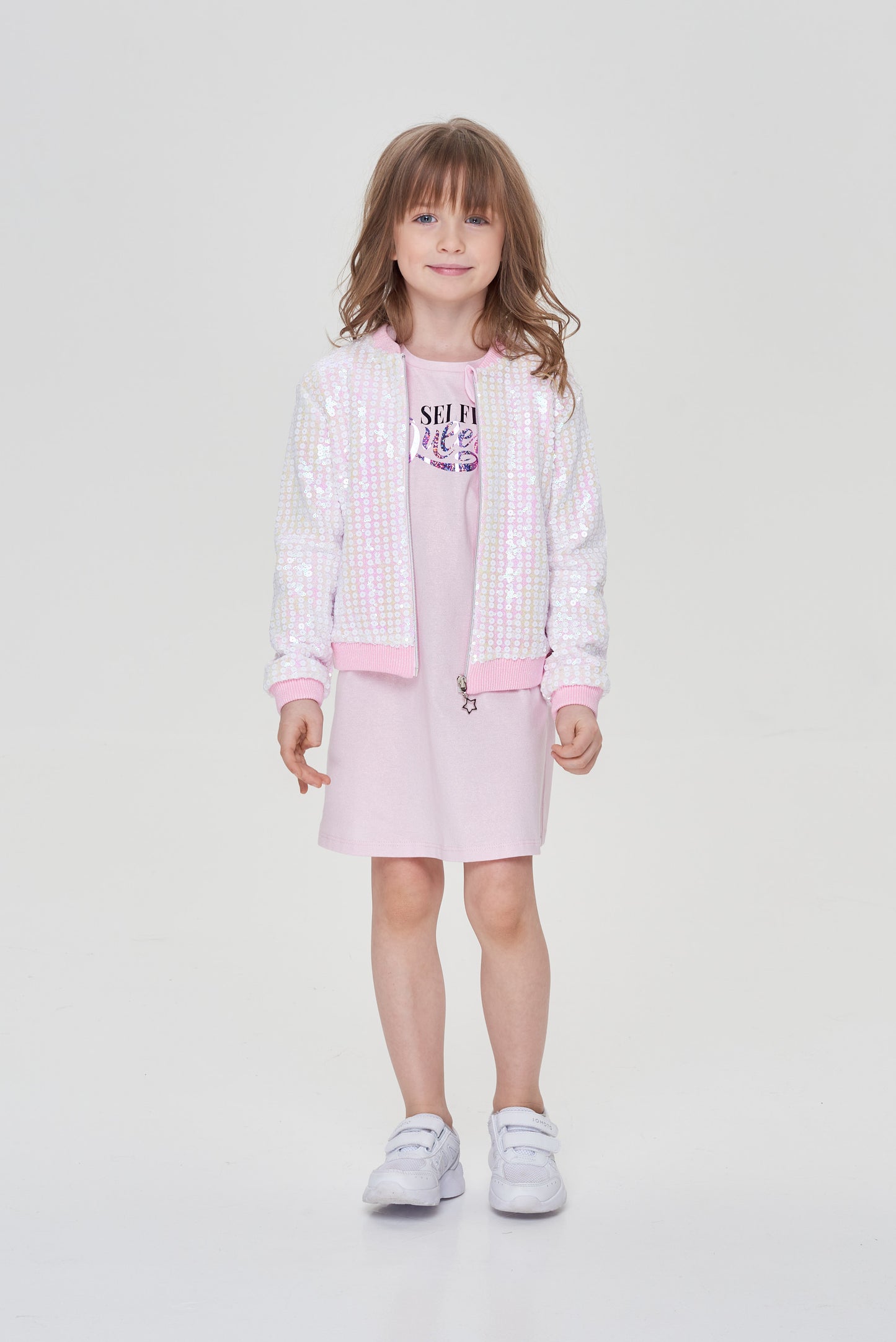 Sequins Bomber Jacket, pink pearl