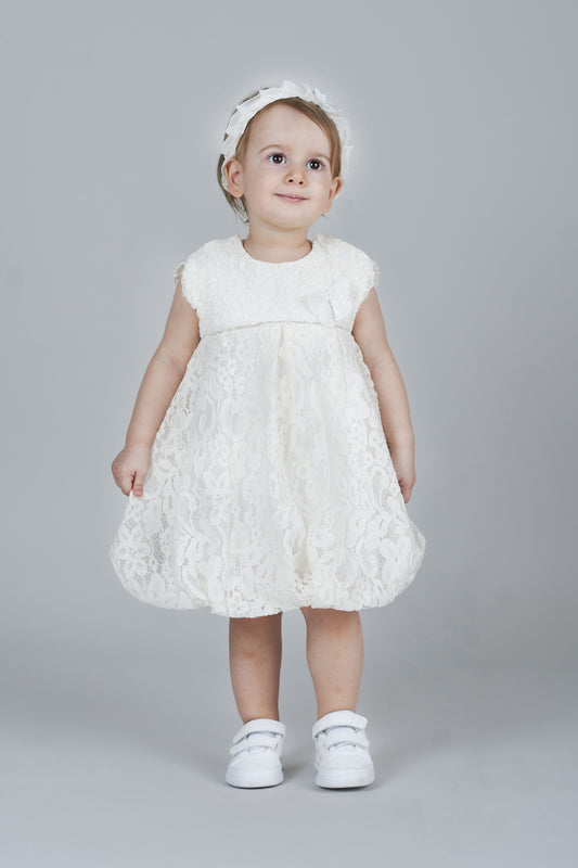 Lace Bodysuit Dress, ecru