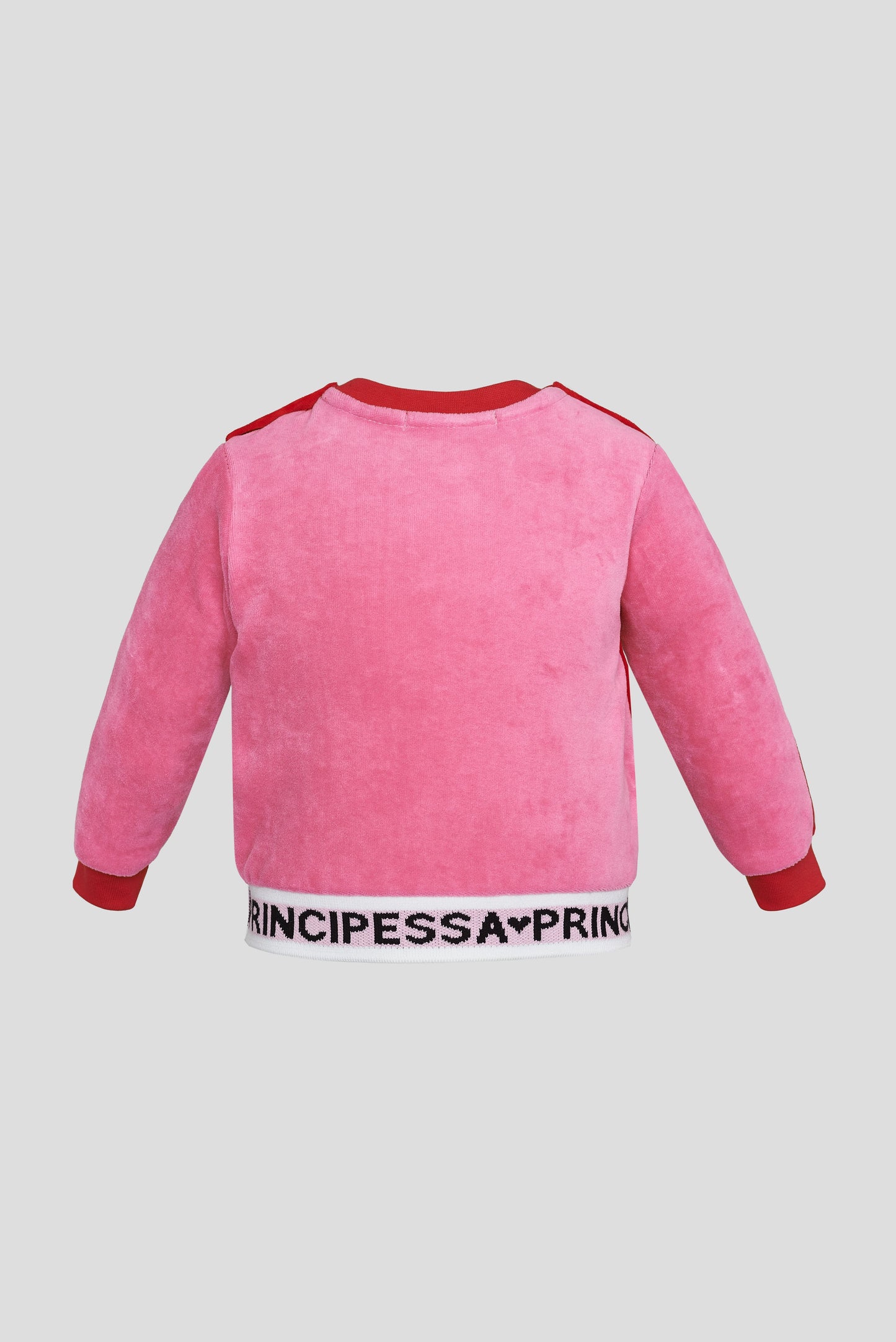 Applique Velour Sweatshirt, red and pink