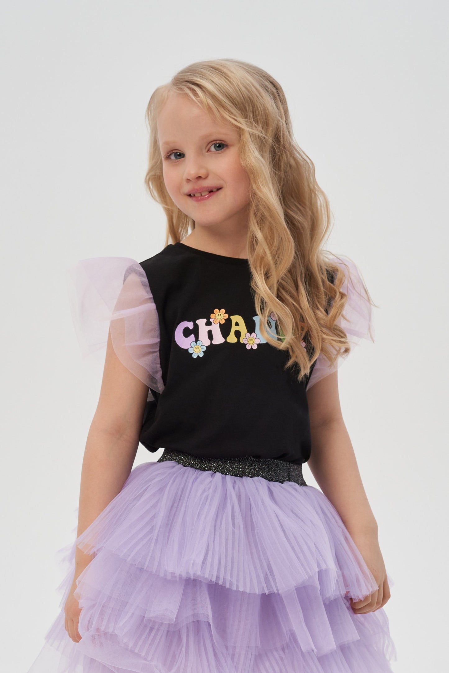 Wings Sleeves T-Shirt with Decor