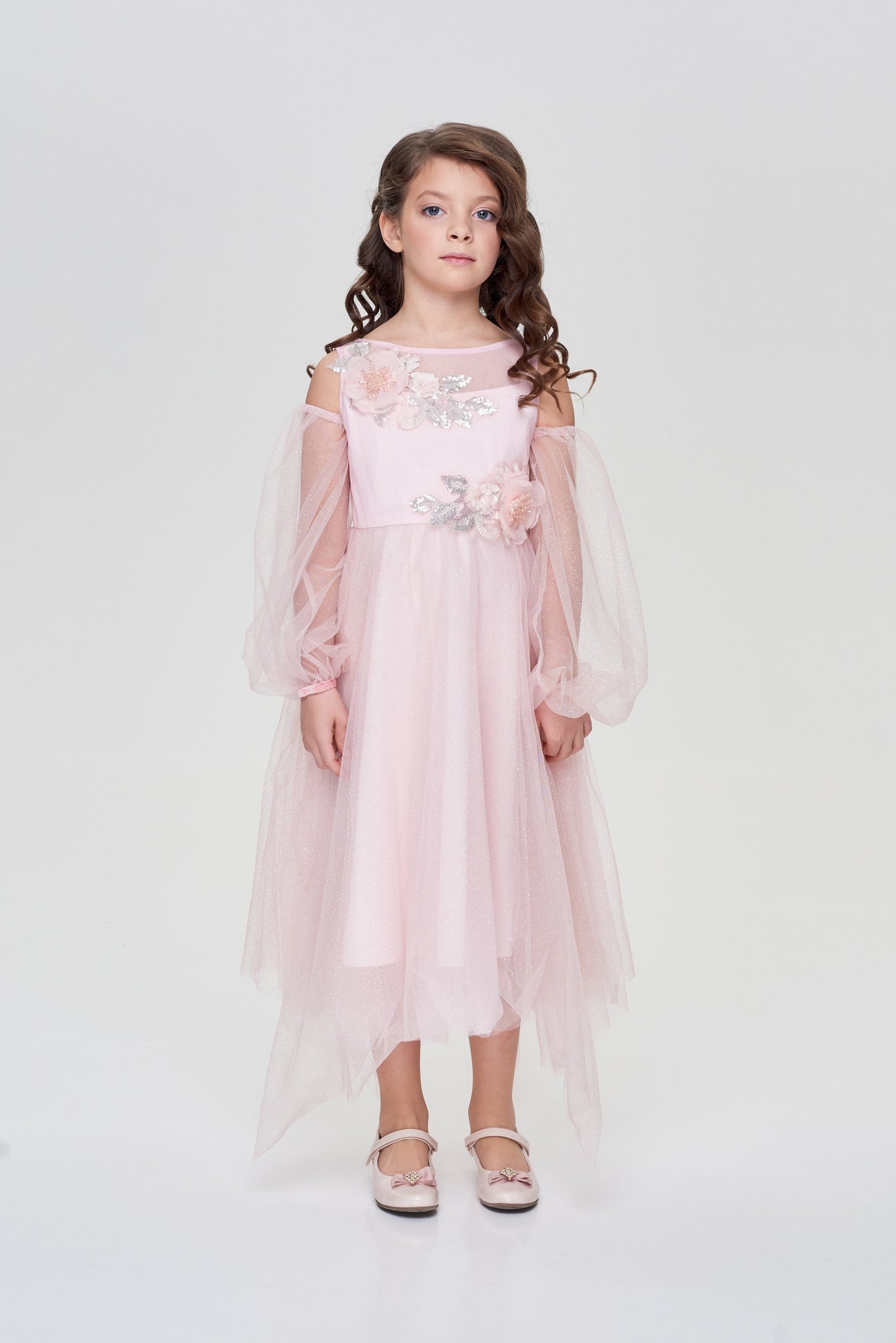 Smart dress with detachable sleeves nude
