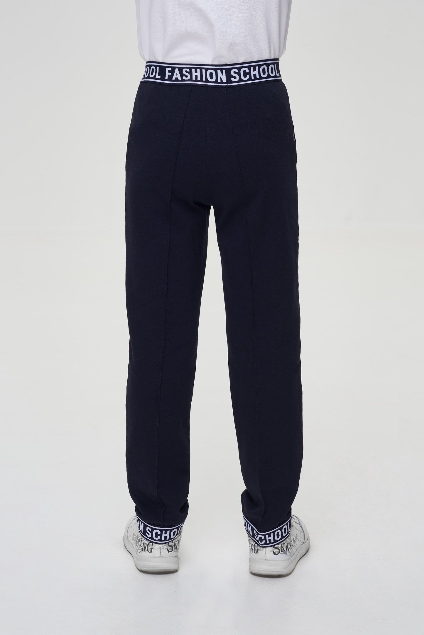 Footer pants with trim, blue