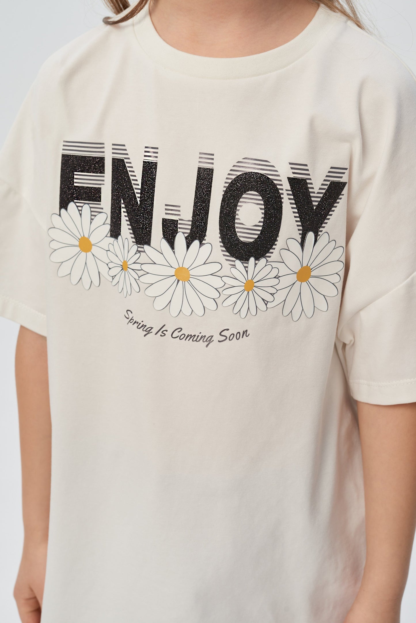 Daisies printed T-Shirt, warm white