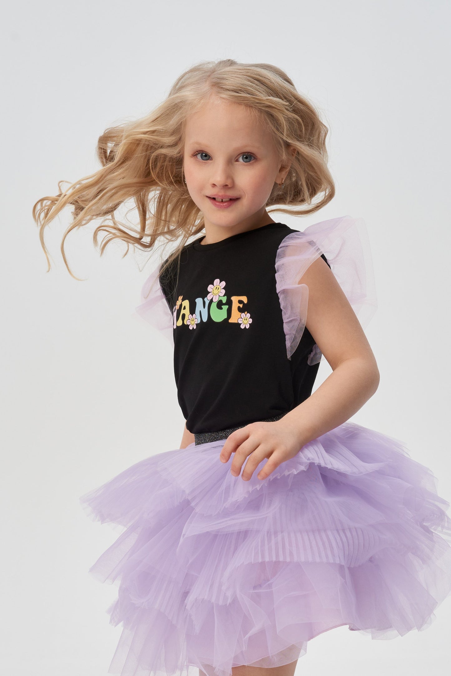 Wings Sleeves T-Shirt with Decor