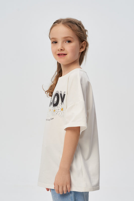 Daisies printed T-Shirt, warm white