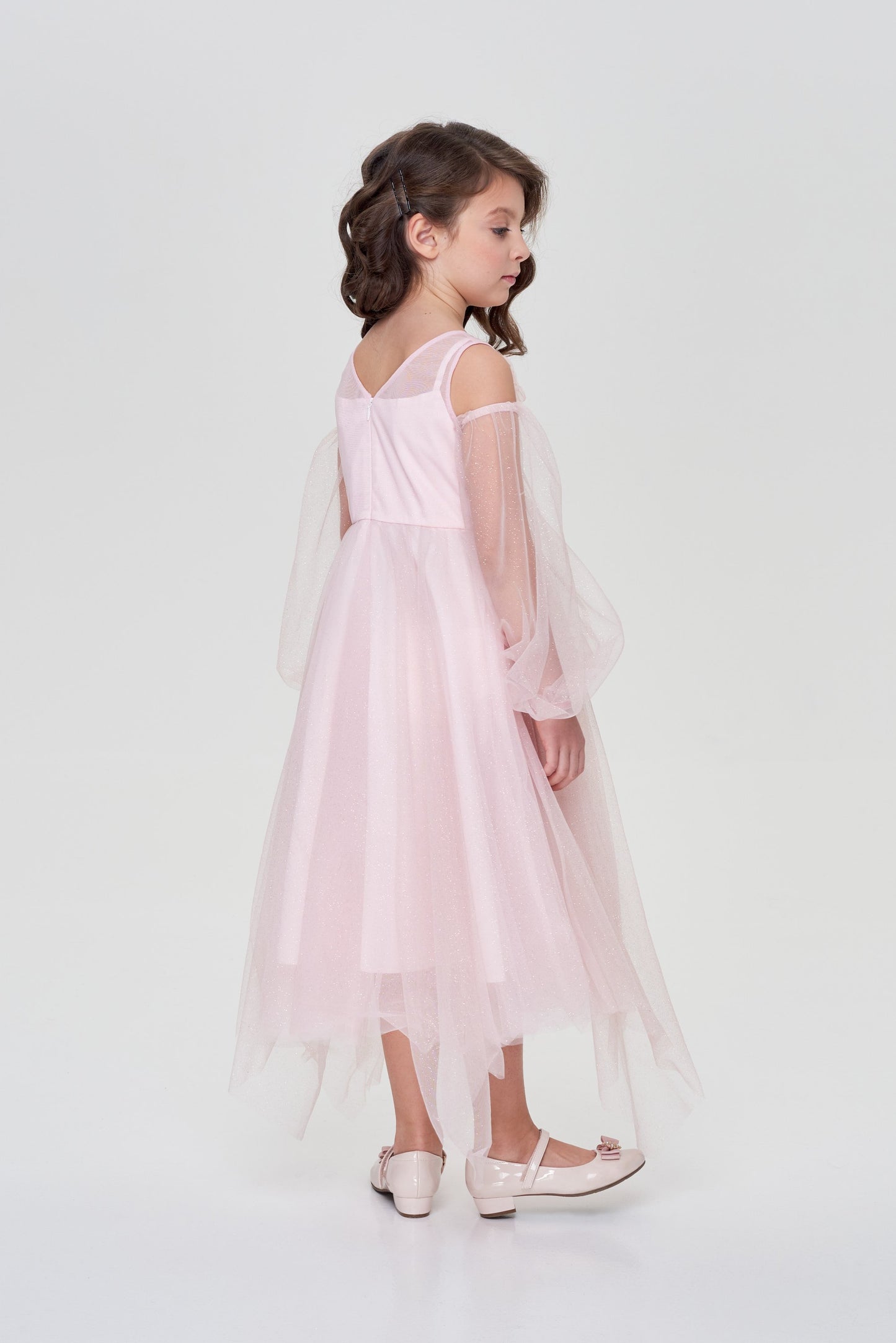 Smart dress with detachable sleeves nude