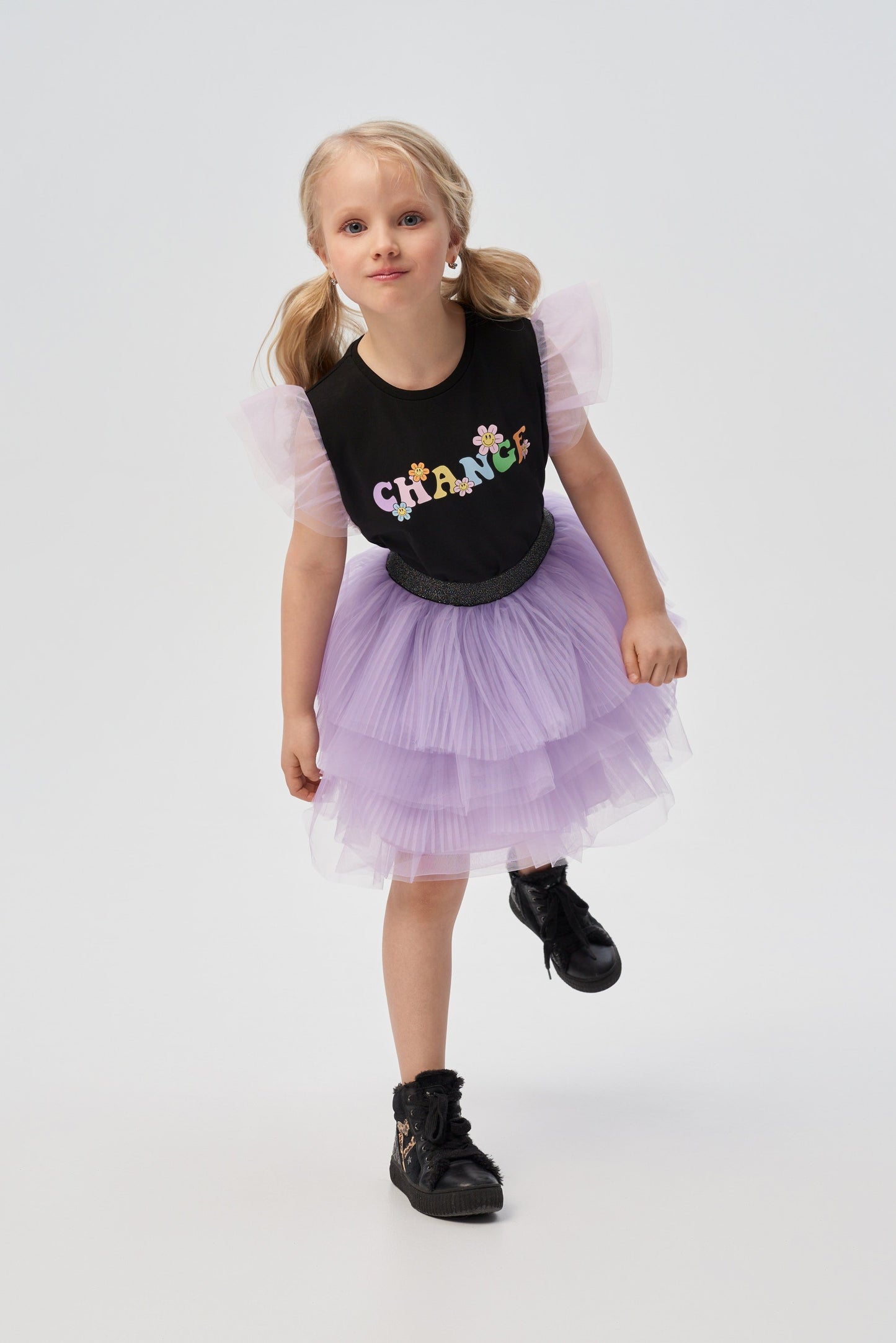 Wings Sleeves T-Shirt with Decor