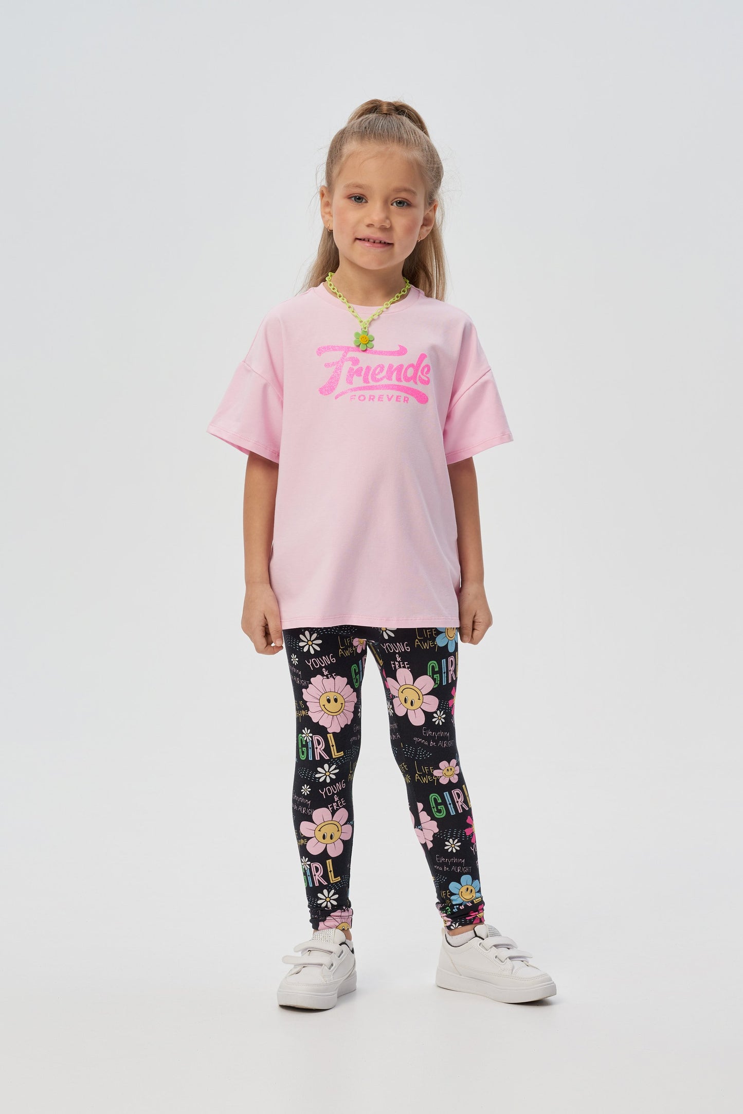 Printed lush sleeves-wings T-Shirt, pink