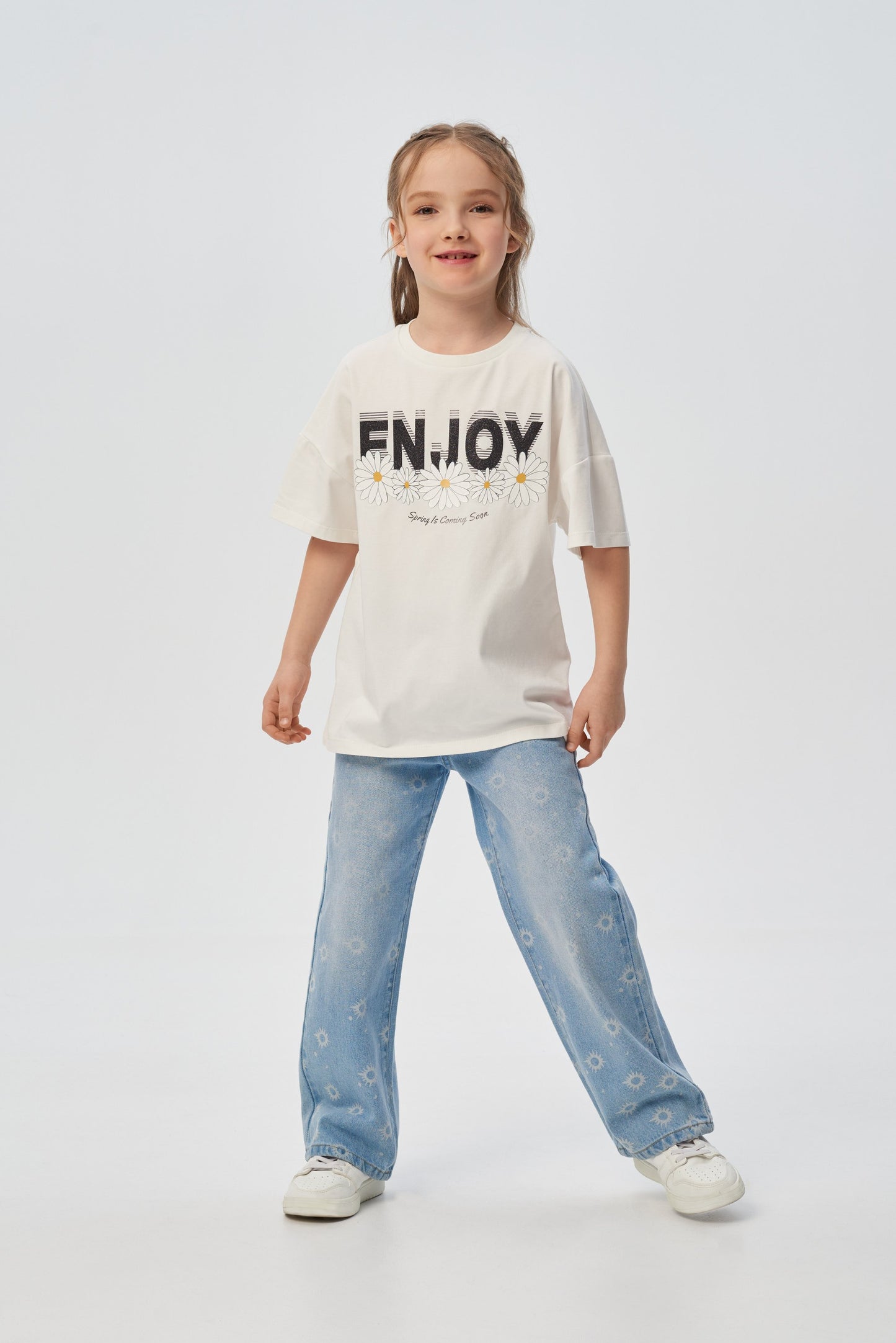Daisies printed T-Shirt, warm white