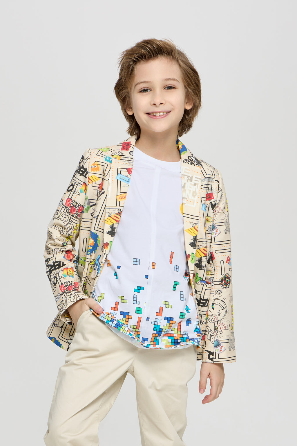 AOP Blazer, branded print